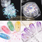 Glass Fragment Style Nail Sequins - Available in 18 designs