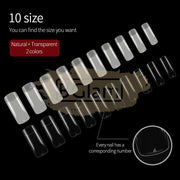 Half Cover Squoval Nail Tips Clear 500 Tips