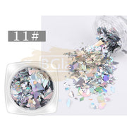 Glass Fragment Style Nail Sequins - Available in 18 designs