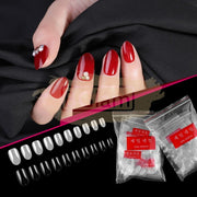 Full Cover Oval Nail Tips Clear 500 Tips