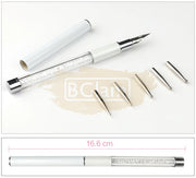 Stainless Steel Diamond White Drawing Pen with 6 tips