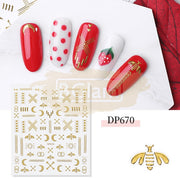 Nail Art 3D Gold Stickers - Available in 4 designs