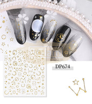 Nail Art 3D Gold Stickers - Available in 4 designs