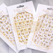 3D Holographic Butterfly Nail Stickers Gold & Silver
