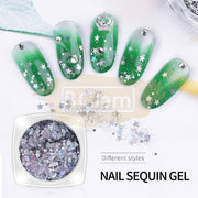 Fairy Eyes Nail Sequin Gel Silver Available in 6 designs