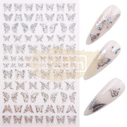 3D Holographic Butterfly Nail Stickers Gold & Silver