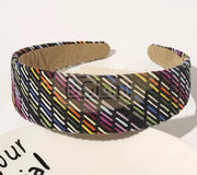 Colorful Mixed Color Woven Straw Raffia Braided Wide Headband