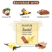 Inatur Soap - Sandal & Vanilla - Antiseptic & Cooling