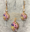 Fashion Jewelry Set Earrings + Pendant with Multi-Colored Stones Multi-Layered 6