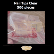 Half Cover Nail Tips Square Clear 500 Tips