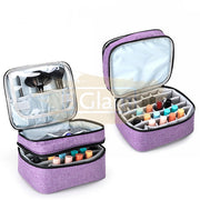 Double Decker Nail Polish Travel Case Organizer M-39 - Oxford Purple (30 Slots)