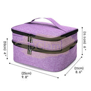 Double Decker Nail Polish Travel Case Organizer M-39 - Oxford Purple (30 Slots)