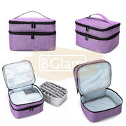 Double Decker Nail Polish Travel Case Organizer M-39 - Oxford Purple (30 Slots)