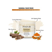 Inatur Face Pack 100g - Sandal - Brightening & Rejuvenates Skin