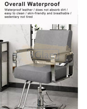 Modern Salon Styling Chair with Hydraulic Lift - Disc Plate - Black/Silver