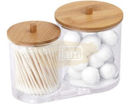 Acrylic Container with Bamboo Lid M-300 | Dual Jars (container only)