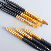 Double Sided Nail Art Brush Set Black/Gold