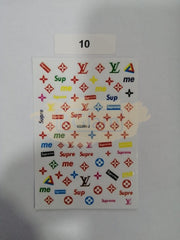 Nail Stickers Designer Collection VDSM-J 10 LV/Supreme