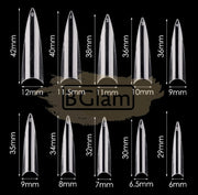 Half Cover Long Stiletto Nail Tips Clear 600 Tips