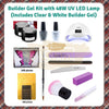 Builder Gel Kit with 48W UV LED Lamp - Includes Clear & White Builder Gel