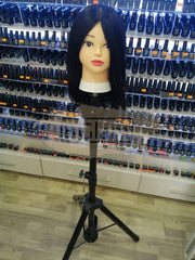 Cosmetology Mannequin Head with 46cm Natural Hair includes Tripod & Clamp