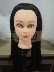 Cosmetology Mannequin Head with Synthetic Hair with Clamp