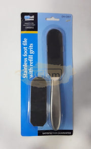 Stainless Steel Foot File with 10 refill pads | Small DX-C001