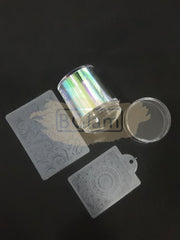 Nail Art Stamper Set (Stamper, Scraper & Stamping Plate) - M-92 - Clear