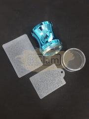 Nail Art Stamper Set (Stamper, Scraper & Stamping Plate) - M-95 - Blue
