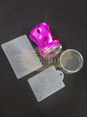 Nail Art Stamper Set (Stamper, Scraper & Stamping Plate) - M-95 - Fuchsia