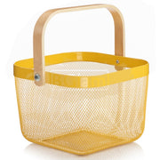 Wire Mesh Steel Basket with Handle | Small | Yellow | 25*25*18 cm