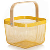 Wire Mesh Steel Basket with Handle | Small | Yellow | 25*25*18 cm