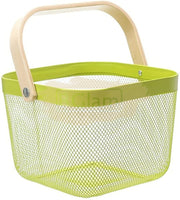 Wire Mesh Steel Basket with Handle | Small | Lime | 25*25*18 cm