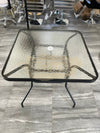 Square Textured Glass Top Outdoor Table 79 cm - Black