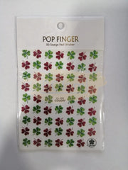 Pop Finger 3D Design Sticker Shamrock Flowers Clover Ginkgo Leaf CL-041