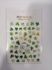 Pop Finger 3D Design Sticker Shamrock Flowers Clover Ginkgo Leaf CL-042