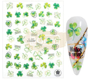 Pop Finger 3D Design Sticker Shamrock Flowers Clover Ginkgo Leaf CL-042