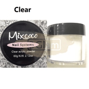 Mixcoco Acrylic Powder (60G) Available In 4 Colors Clear Gel Nail Polish
