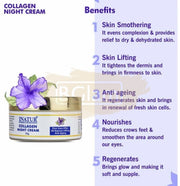 Inatur Collagen Night Cream - Fine Lines Filler,3D Express Lifting & Anti Aging