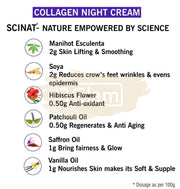 Inatur Collagen Night Cream - Fine Lines Filler,3D Express Lifting & Anti Aging