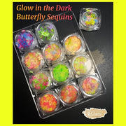 Glow in the Dark Butterfly Sequins - Available in 11 options