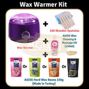 Purple Wax Warmer Kit (220g Hard Wax Beans, Cleaning Oil  & 100 Spatulas)