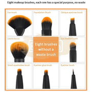 Kabuki Premium Synthetic Makeup Brush Set Purple (8 pieces)