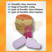 Orange Paraffin Wax Machine (440g Paraffin Wax, Pink pair paraffin mittens & footies)