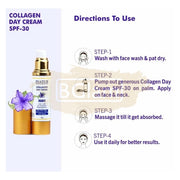 Inatur Collagen Day Cream SPF 30 - Broad Spectrum Sun Protection, Fine Lines Filler & 3D Express Lifting