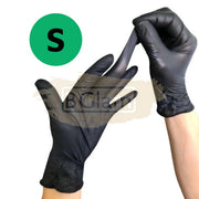 Black Disposable Nitrile Gloves Size S (Sold by pairs or by box)