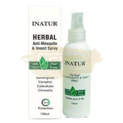 Inatur Anti-Mosquito and Insect spray with Lemongrass, Camphor, Calendula and Citronella Antiseptic & Antibacterial. Safe for babies