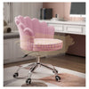 Modern Leisure Velvet Shell Height Adjustable Swivel Office Desk Chair on Wheels - Pink