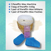 White Paraffin Wax Machine (440g Paraffin Wax, Blue pair paraffin mittens & footies)