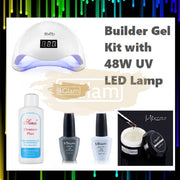 Builder Gel Kit with 48W UV Lamp - Available in Clear or White